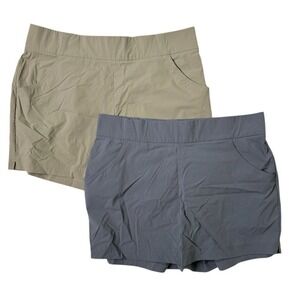 Columbia Women's Shorts Lot of 2 Gray Tan Athletic Lightweight Outdoor XL